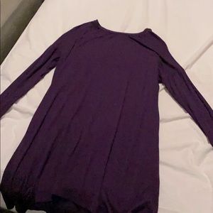 Purple long sleeve short dress